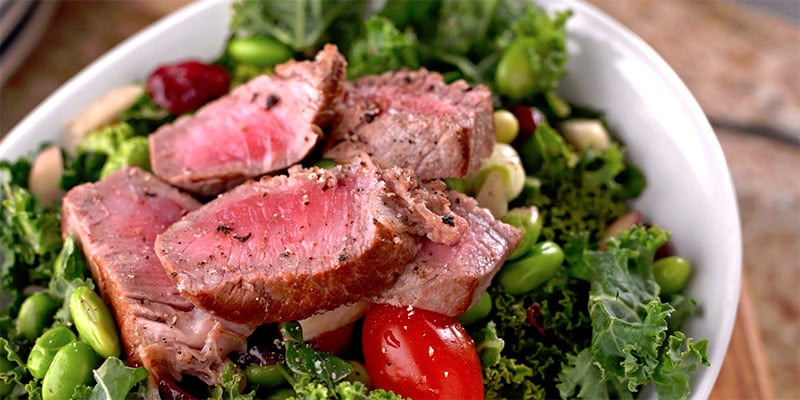 Healthy paleo diet meal with steak and vegetables