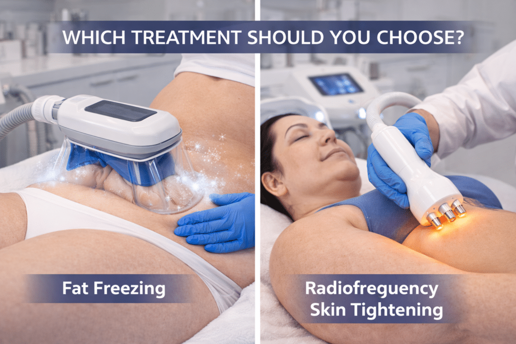 Fat Freezing vs Radiofrequency Skin Tightening in Aesthetic Clinic