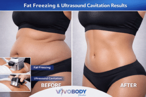 Non-surgical fat reduction using fat freezing and ultrasound cavitation on the abdomen