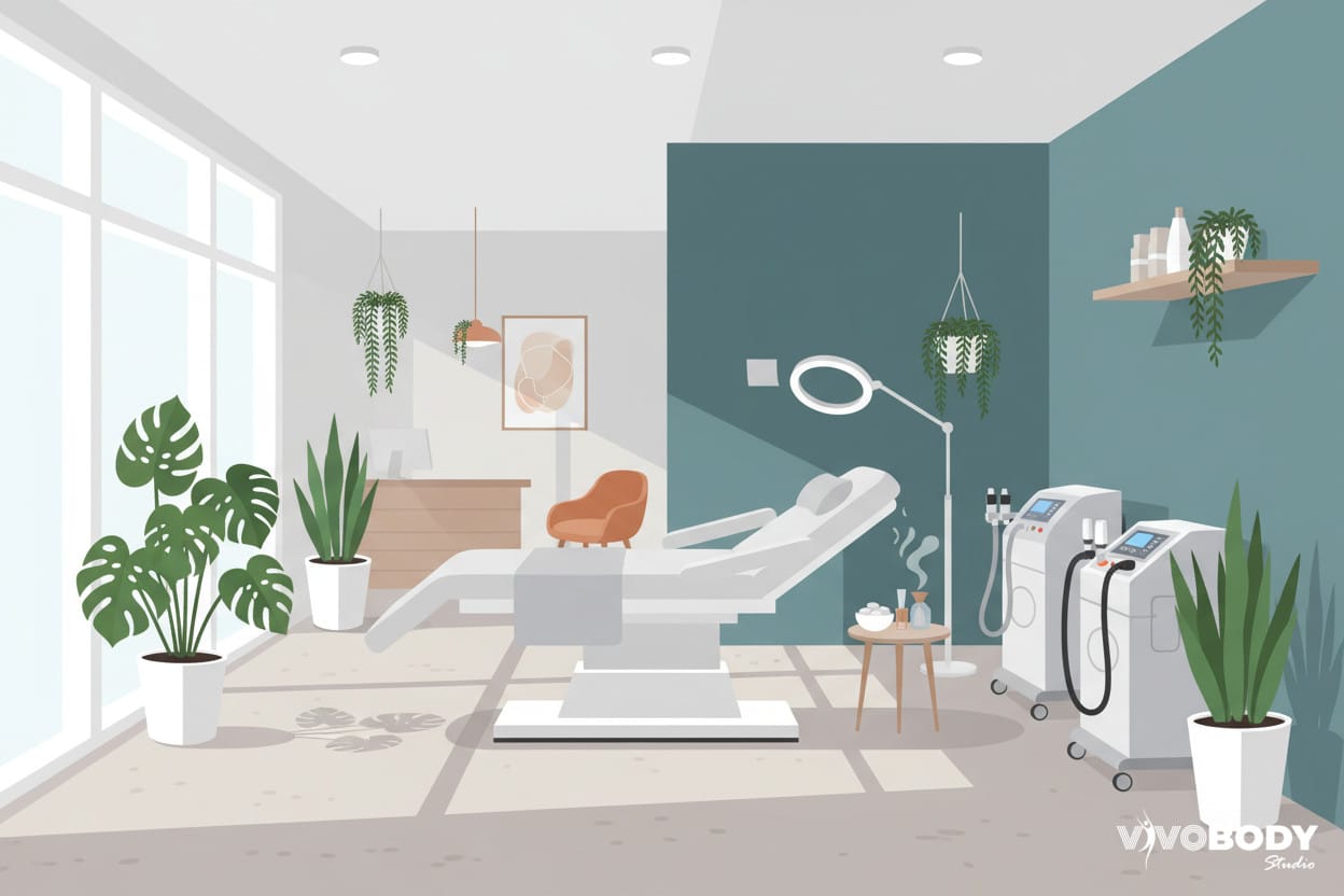Contemporary Mumbai aesthetic clinic interior with relaxing, clean design