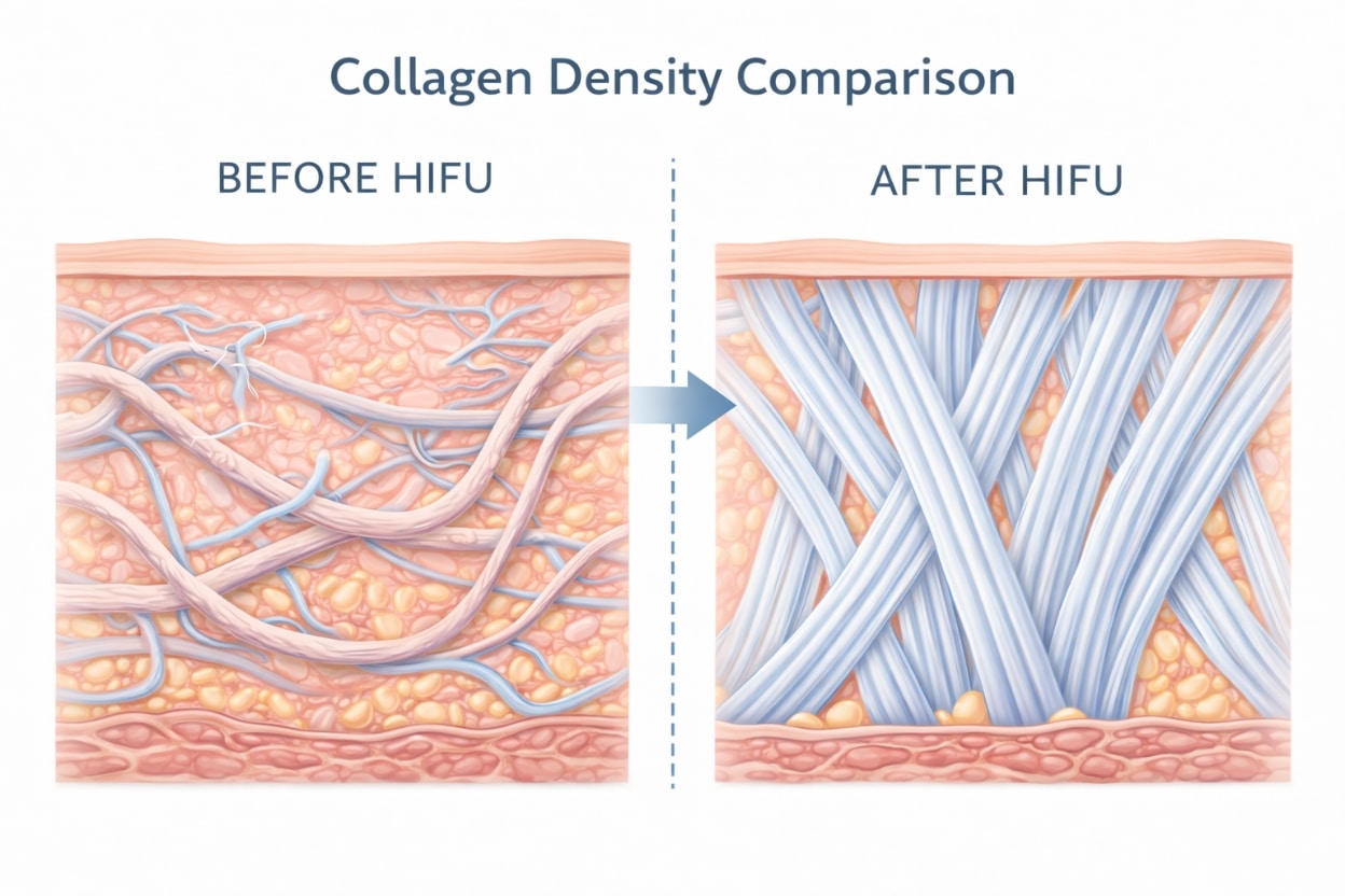 Collagen Density Comparison Illustration