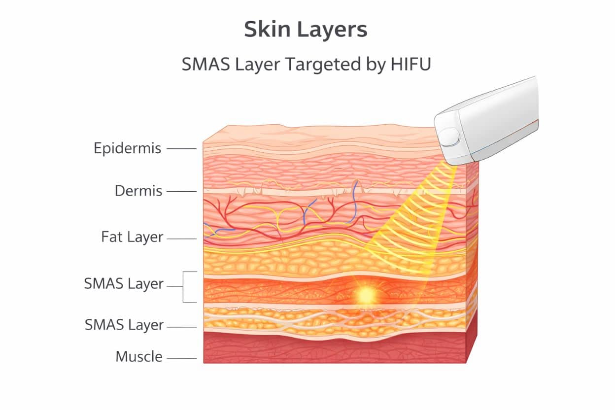 Skin Layers Diagram Showing Smas Layer Targeted By Hifu