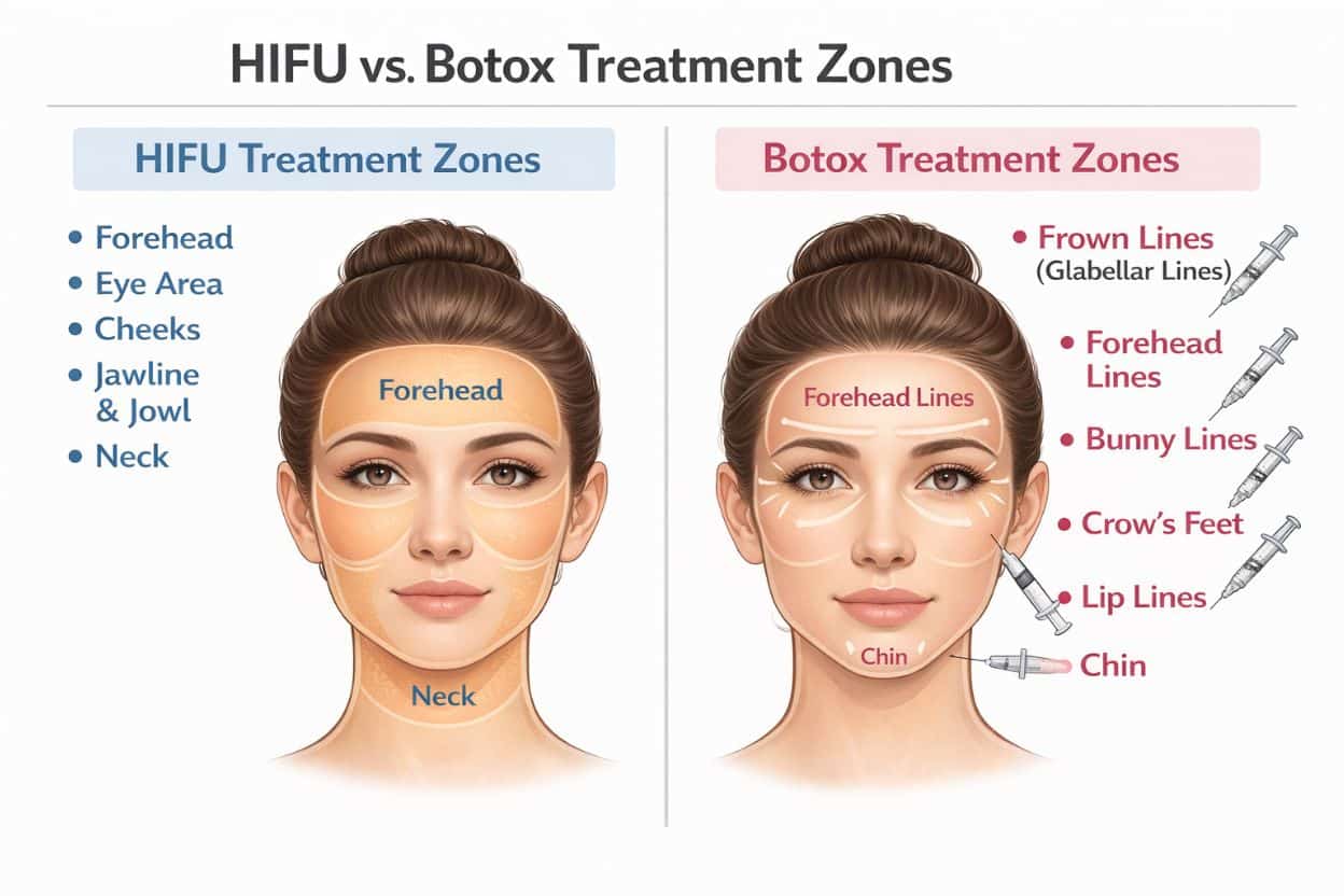 Treatment Zones For Hifu Vs Botox