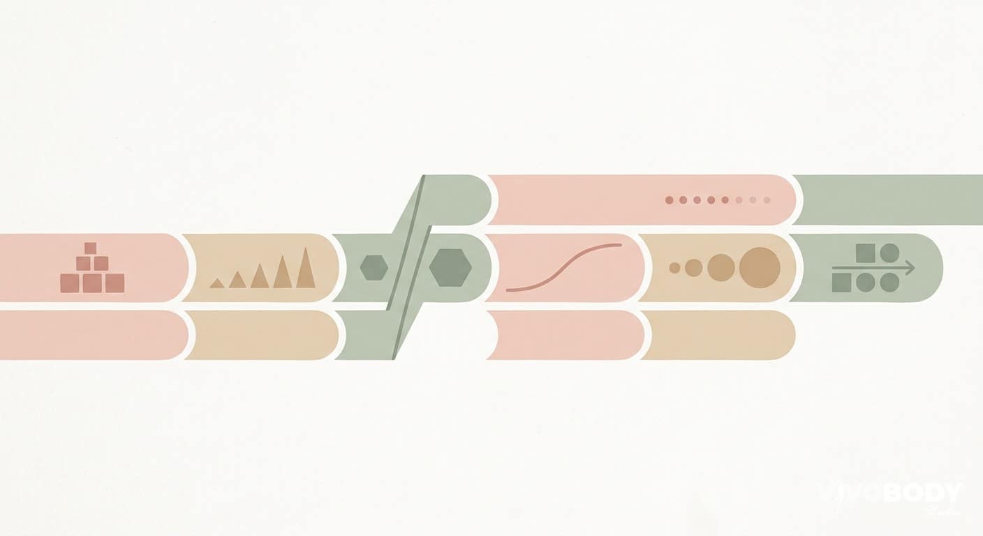 Abstract timeline graphic contrasting gradual versus immediate aesthetic results