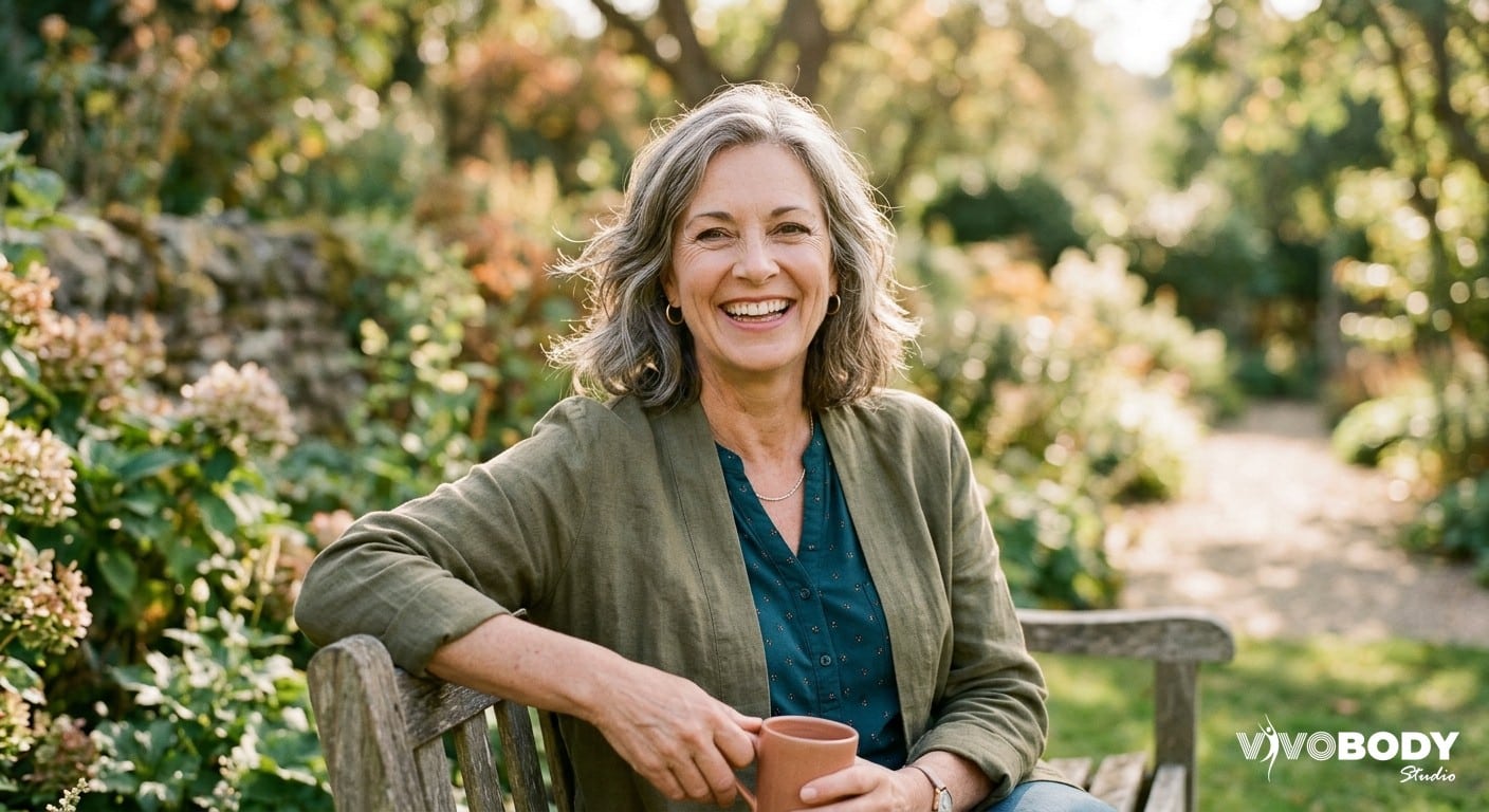 Confident woman in her fifties illustrating the ideal age range for HIFU treatment