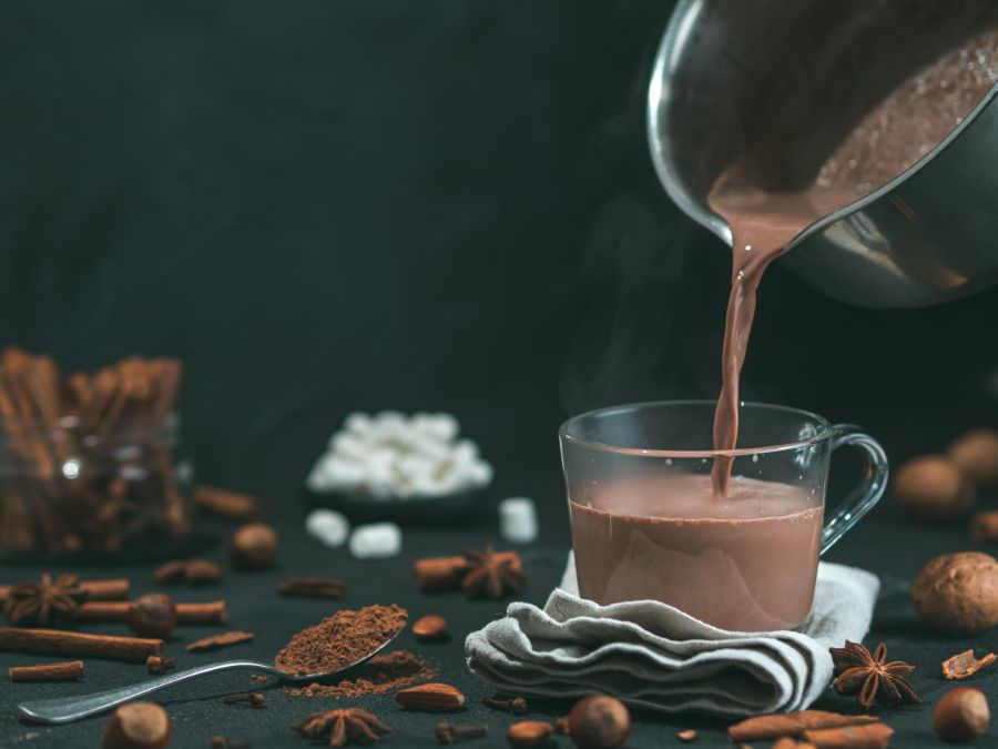 Hot Chocolate being Poured into a Cup