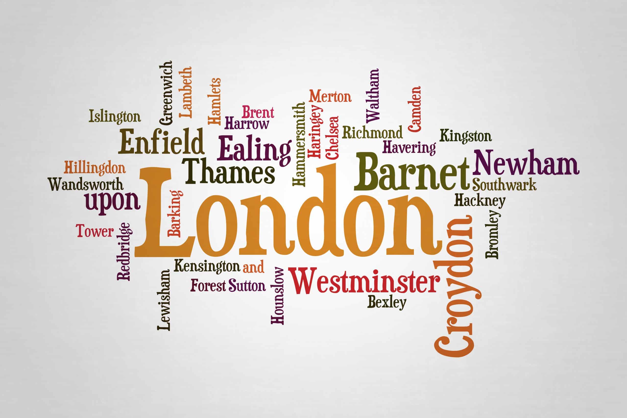 A Word Cloud with Boroughs of London