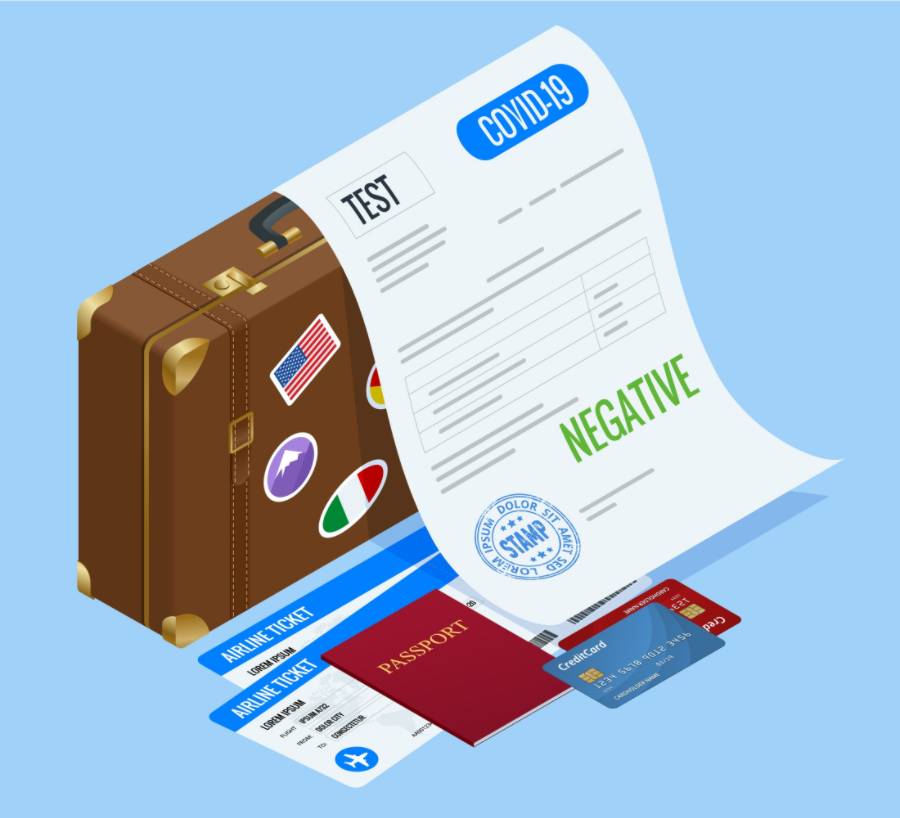 Illustration representing PCR Travel Test services
