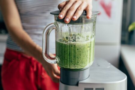 Smoothie in a Blender with Vitamins for Energy