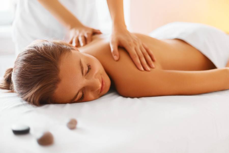 Woman Enjoying a Massage