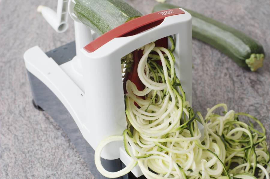Zuchini Coming Out of a Spiralizer