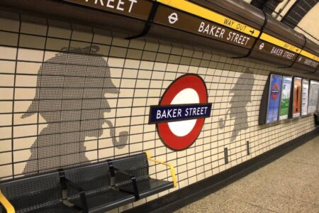 Sherlock Holmes' Profile in Baker Street Underground Station