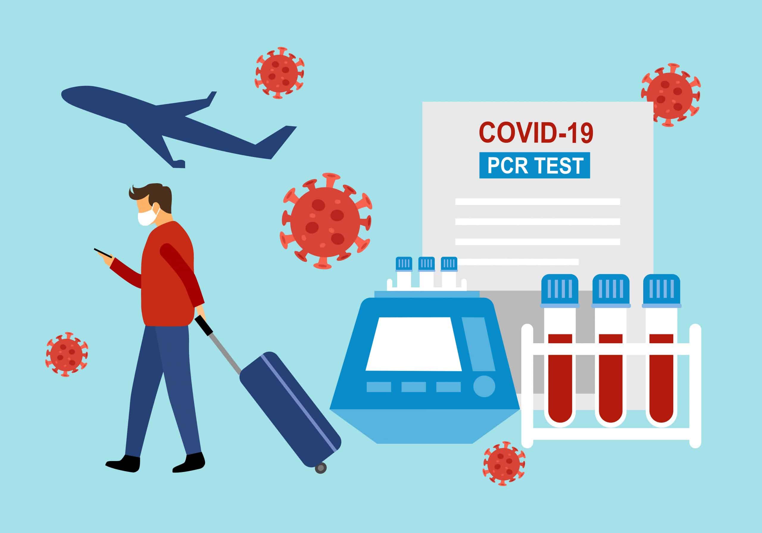 Illustration Depicting PCR Test for Travel
