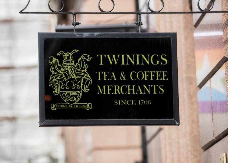 Sign Outside the Twinings Cafe on the Strand